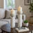 Modern Cylinder Pillar Candle Holder for Tabletop Decor - Decorative Candlestick Holder for Entryway or Living Room - Set of 2, 13", 11", White