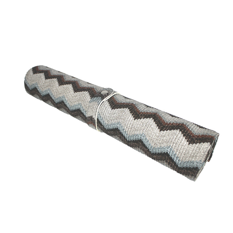 Table runner with a zigzag pattern and a length of 150cm, Blue / White / Grey