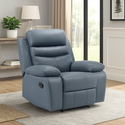 Fauteuil inclinable manuel Hanna, coussins en cuir fleur