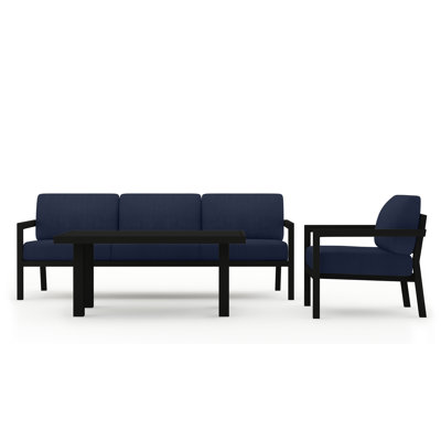 Vivant 3 Piece Sofa Seating Group with Sunbrella Cushions -  Joss & Main, 33B3B0551F984D86834CB1B01A703A01