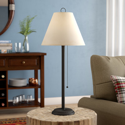 75W Table Lamp 27.5" H with Black and Rust Candlestick Design