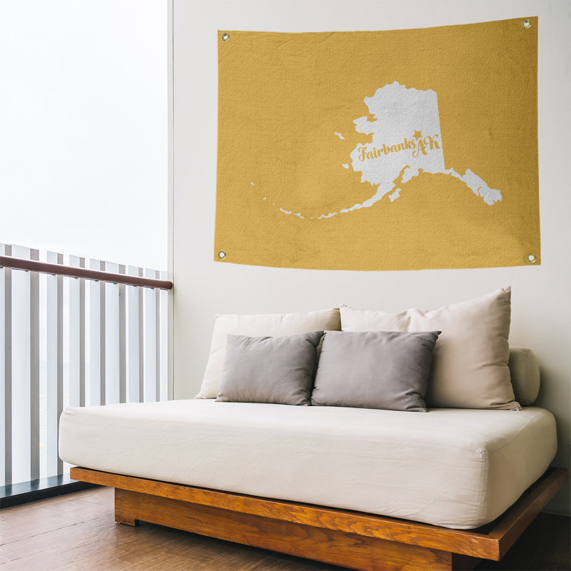 Tapisserie murale alaska fairbanks, H 50 po x l 59 po, Jaune