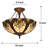 Tiffany Style Ceiling Light Fixtures 16” Wide Stained Glass Ceiling Lamp 2-Light Antique Victorian Style-411296250