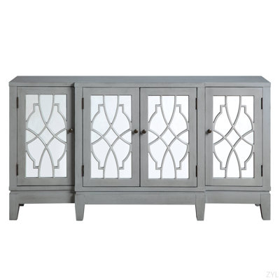Armoire console au fini gris antique