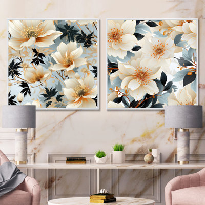 Louanne - ensemble de 2 impressions murales florales