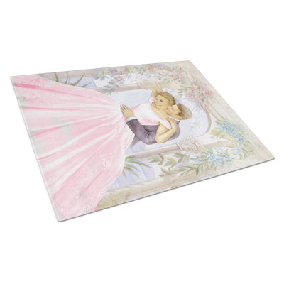 Tempered Glass Romantic Couple Kiss Cutting Board