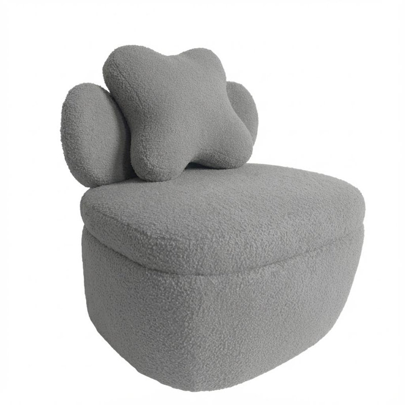 Upholstered Swivel Accent Chair, Cream