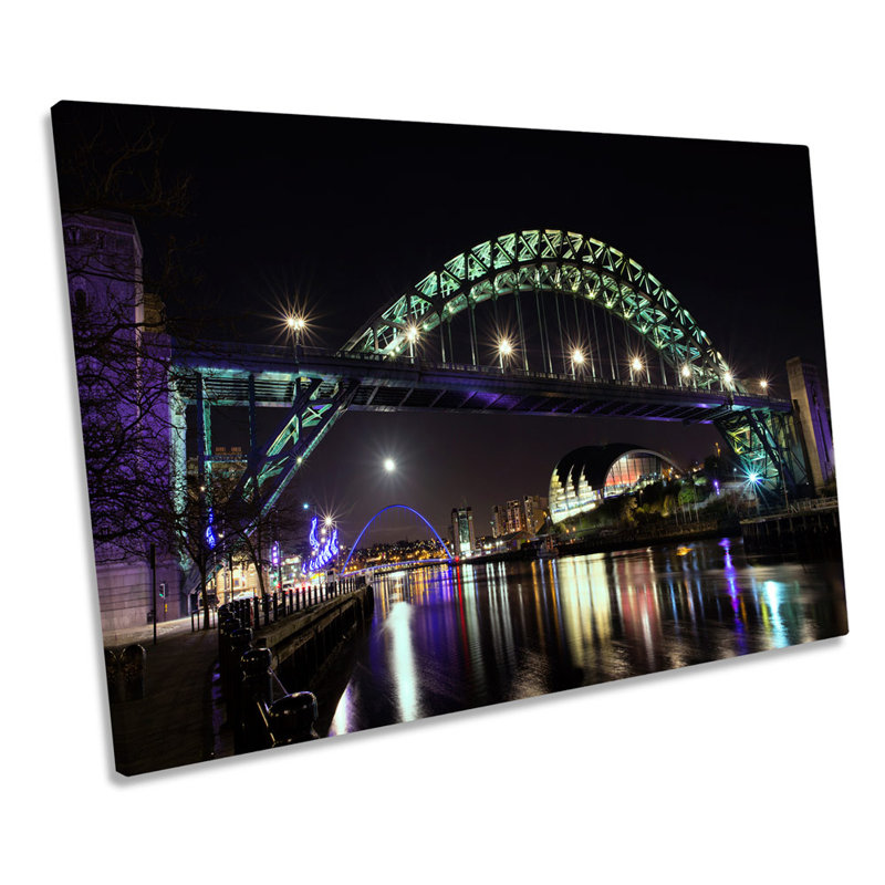Newcastle River Tyne Bridge City - Wrapped Canvas Art Prints, 30.5cm H x 45.7cm W