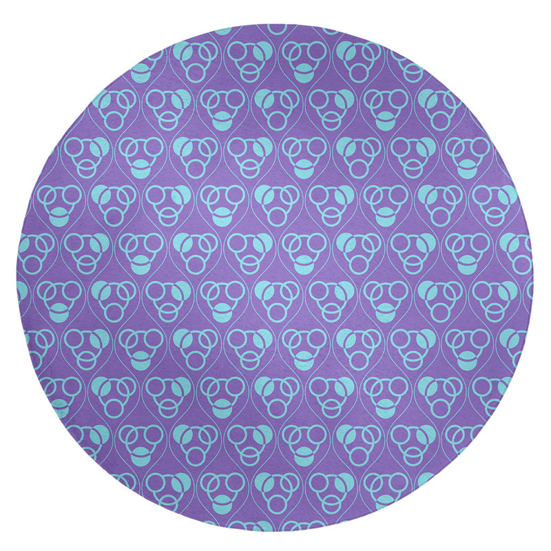 Chenille Geometric Indoor Rug, Round 5'