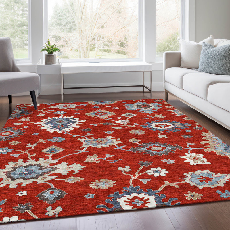 Lummus Washable Damask Indoor / Outdoor Rug, Rectangle 5' x 7'6"
