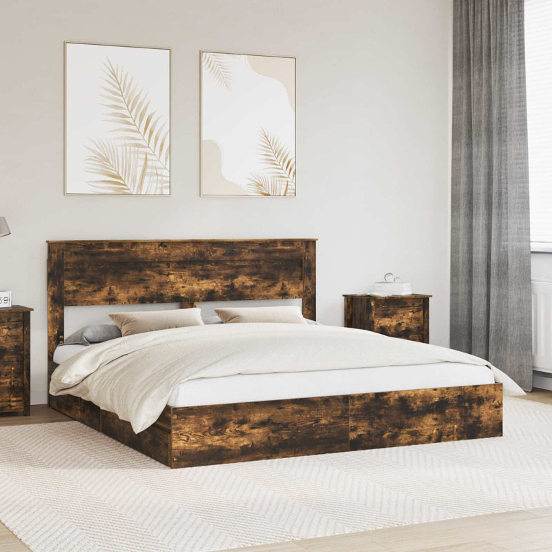 Bed, Super King (6'), Smoked Oak