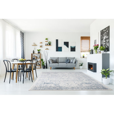 Tapis oriental bleu / gris