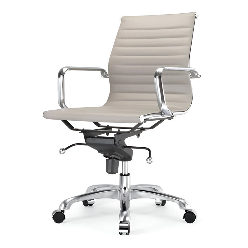 Chaise de bureau à dossier bas Toni, Gris