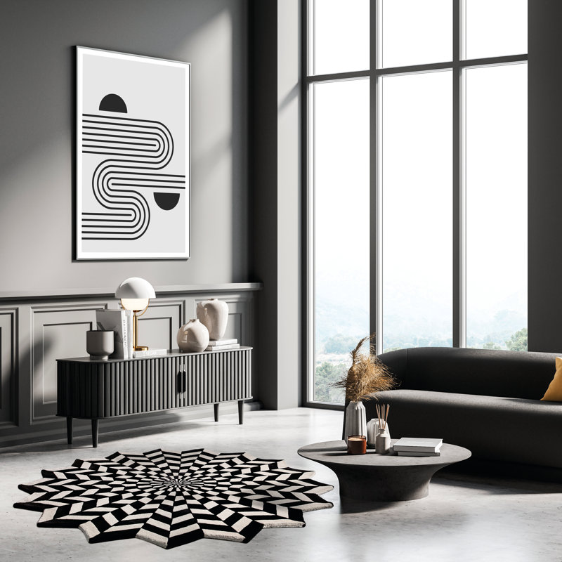 Round Clavin Abstract Flat Weave 200cm X 200cm Area Rug