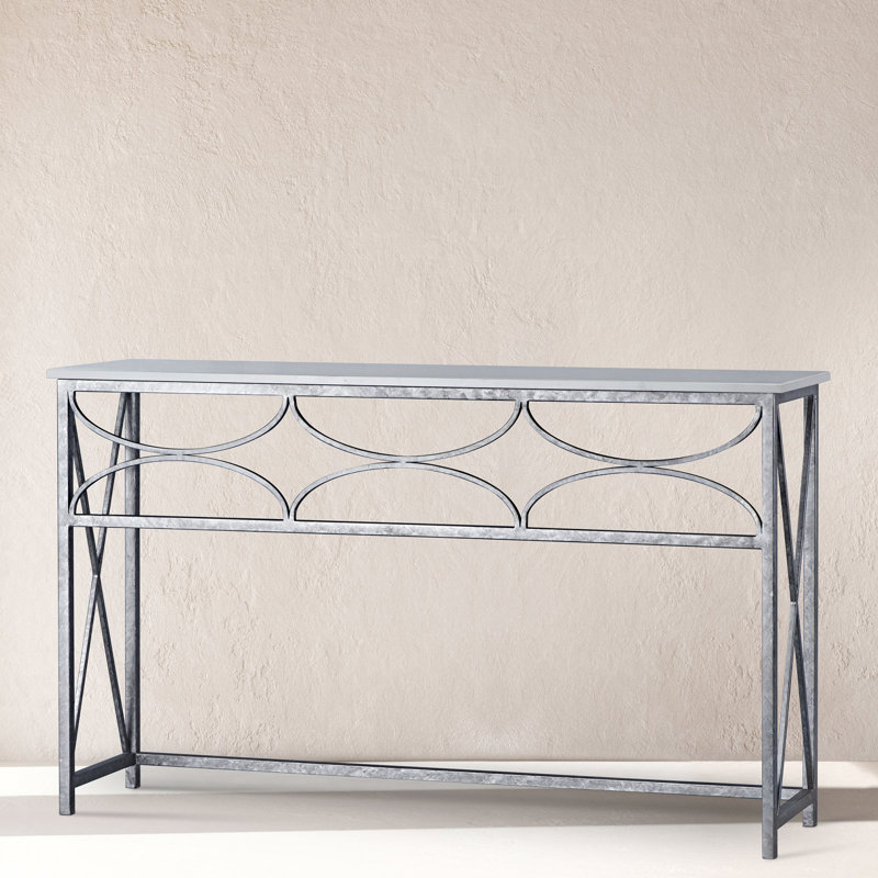 Diamond Console Table, Carrera Marble, Royal Silver