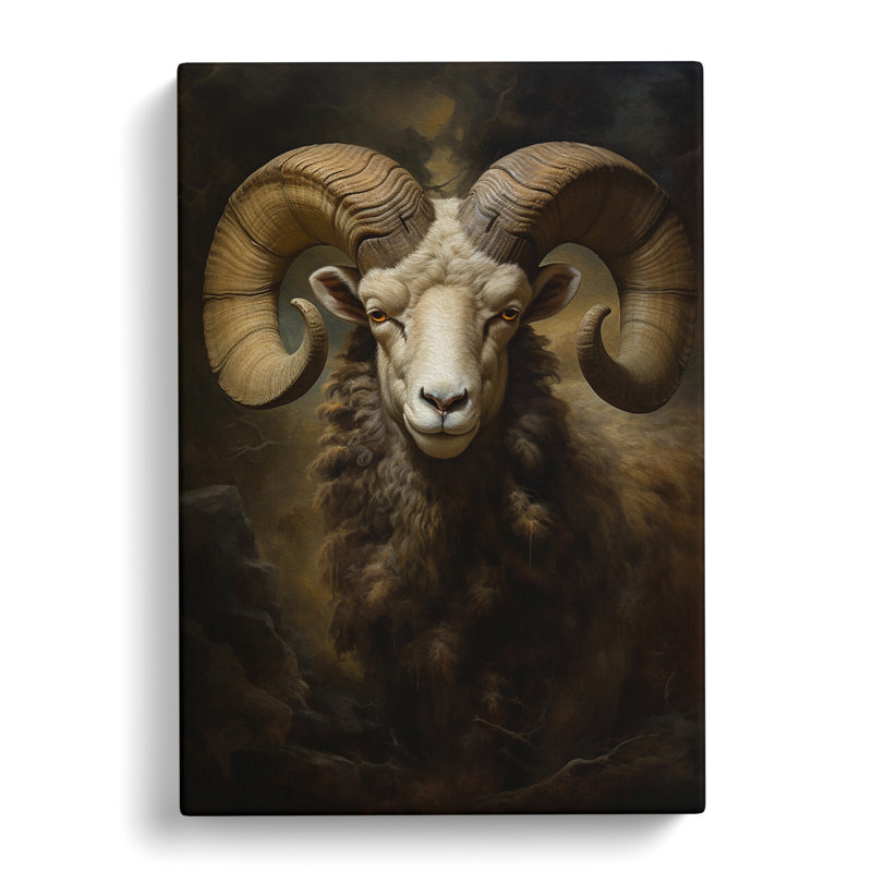 Ram Sheep Classicism - Print, 76cm H x 50cm W x 3cm D