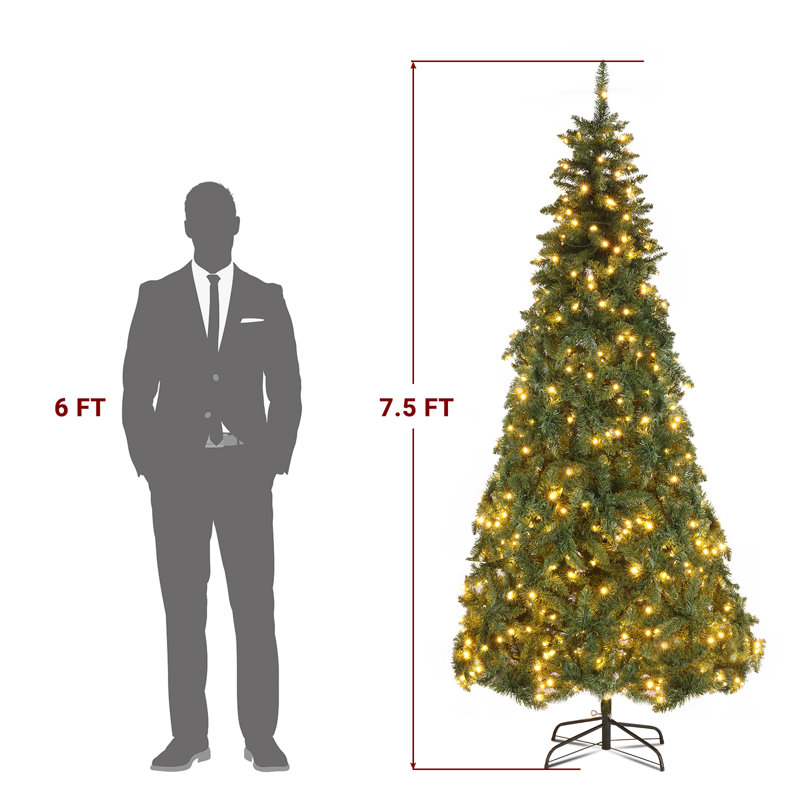 7.5' Lighted Pine Christmas Tree