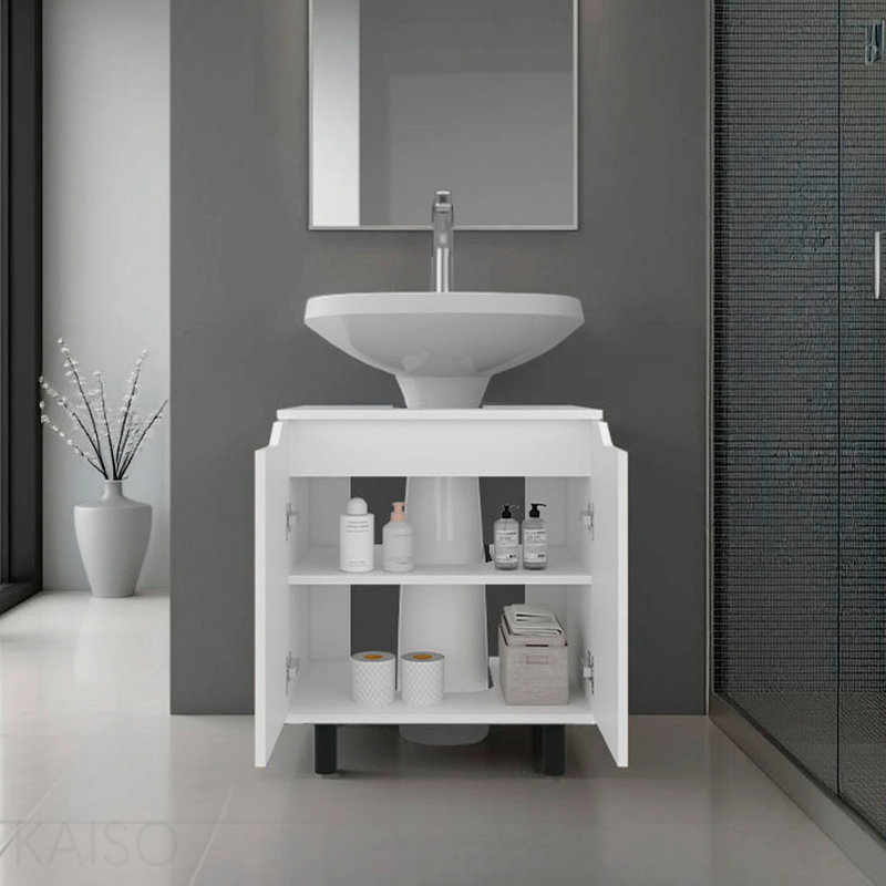 Meuble-lavabo sur pied minimaliste pour petits espaces (sans lavabo)