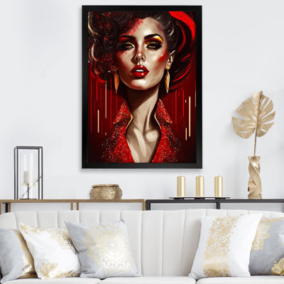Ravissante femme en rouge II - impression