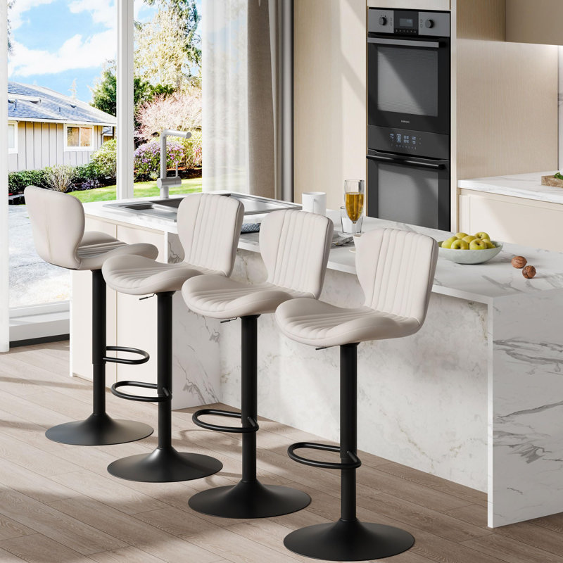 Ensemble de 4 tabourets de bar pivotants modernes