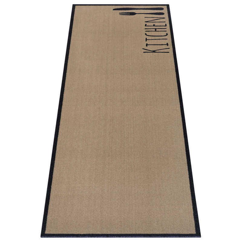 Runner Solid Colour Machine Woven 50 X 150Cm Brown Area Rug