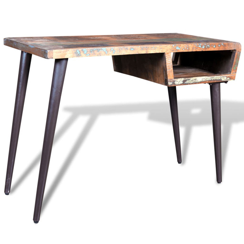 Bureau en bois récupéré avec pieds en fer