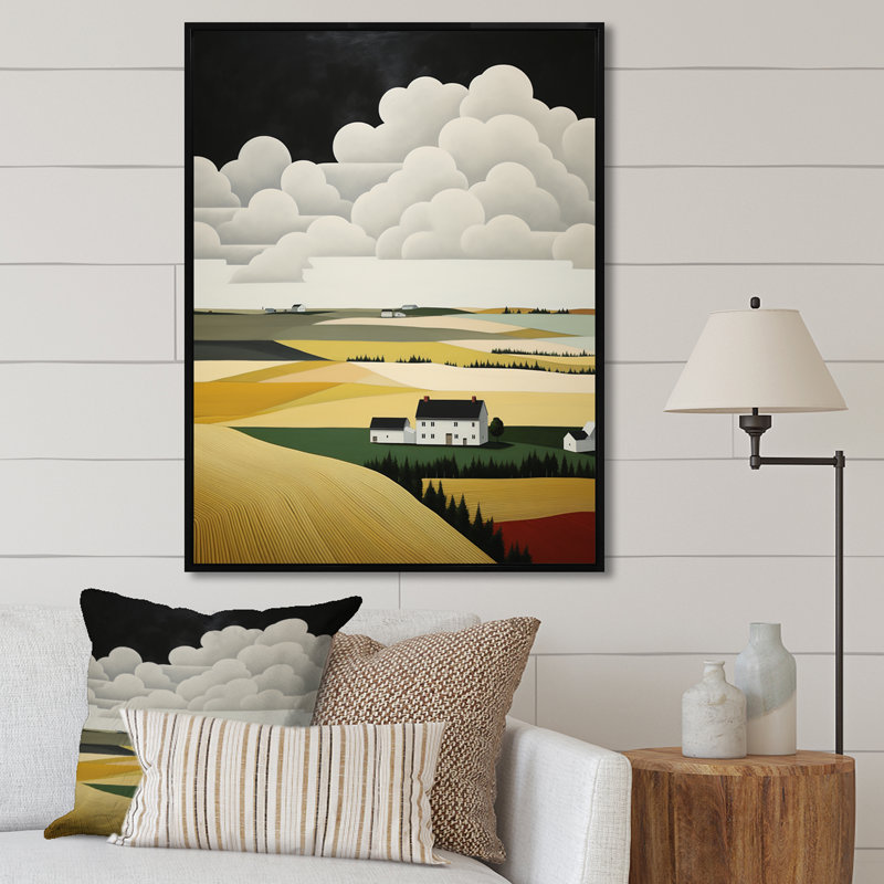 «Countryside Farm Fusion Unveilé III», reproduction sur toile, H 20 po x l 12 po x P 1 po, Cadre flottant noir