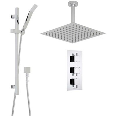 Système de douche de pluie thermostatique au plafond avec contrôle précis de la température