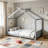 House Floor Bed with Support Slats, Solid Wood House Bed Frame for Kids, No Box Spring Needed and Opening Constructure-1878570201-1878570200