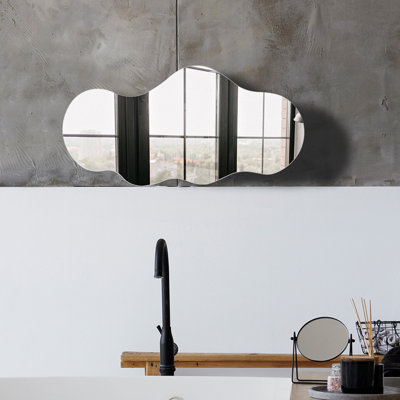 Asymmetrical Mirror, Decorative Irregular Mirror, Frameless Cloud Mirror