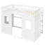 Lit mezzanine simple blanc avec fabrication en bois massif pour une nuit douillette et un sommeil ininterrompu-1001241162-1001241161