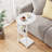 C Shaped End Table For Couch, Side Table For Couch, Small Couch Side Table For Small Spaces, Slide Under Sofa Table TV Tray With Metal Frame For Living Room, Bedroom (White)