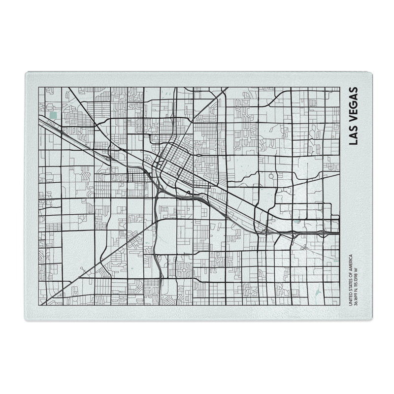 Map Las Vegas USA Chopping Board, 20cm W x 28.5cm L