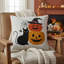 Ensemble de 2 coussins décoratifs empilables Chat noir et citrouille pour l'Halloween-135114798