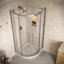 Porte de douche coulissante sans cadre 36 po x 76 po Reno avec verre trempé traité 5/16 po CrystalTech, quincaillerie noir mat-120912189