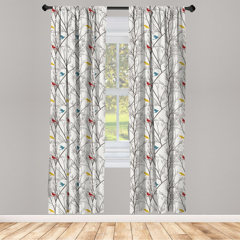 Nature Semi-Sheer Rod Pocket Curtain Panels, Brown, 28" x 63"