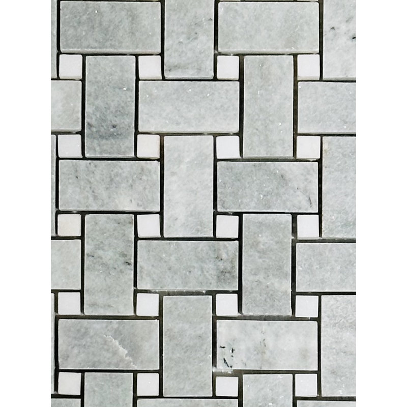 Carreau de mosaïque pour mur et plancher en marbre vert 12 po x 12 po Ming