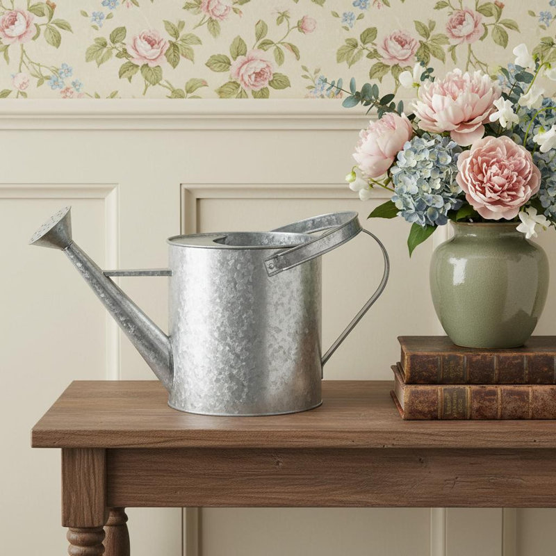 Arrosoir décoratif en métal galvanisé 9 "gris