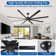 96 In. Indoor/Outdoor Black DC Motor Industrial Ceiling Fan With Remote Control