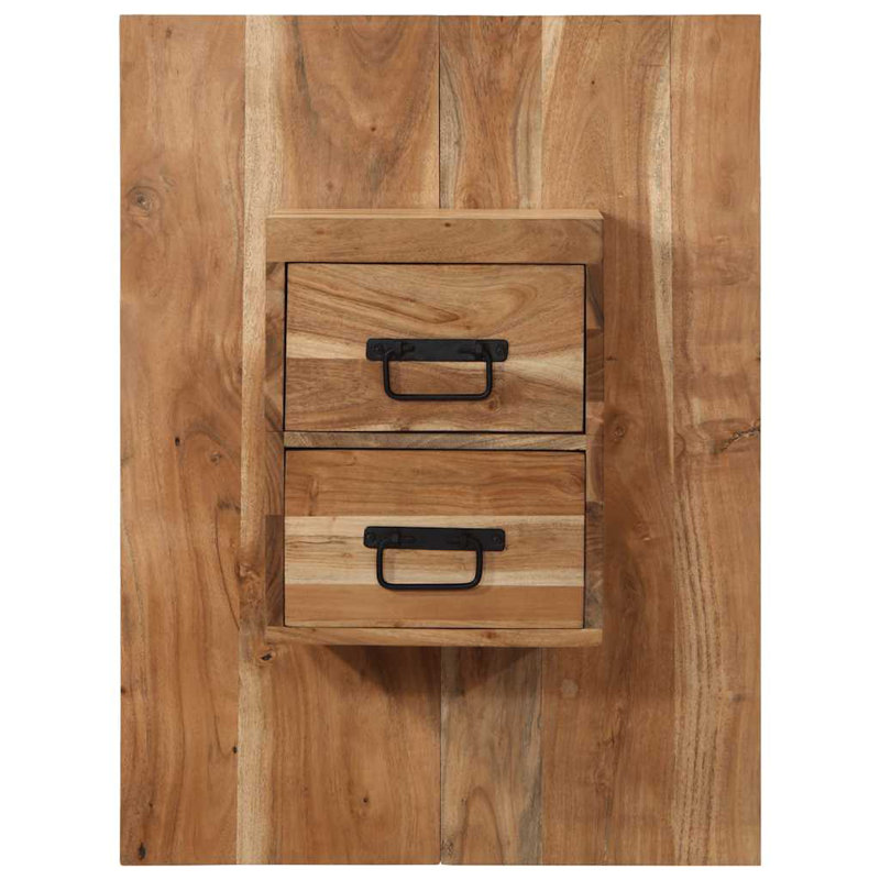 60cm W Solid Wood Bedside Table, Brown