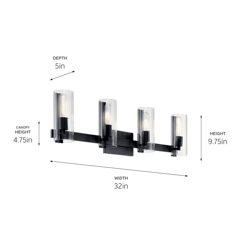 Timarah 4 - Light Dimmable Vanity Light, Black