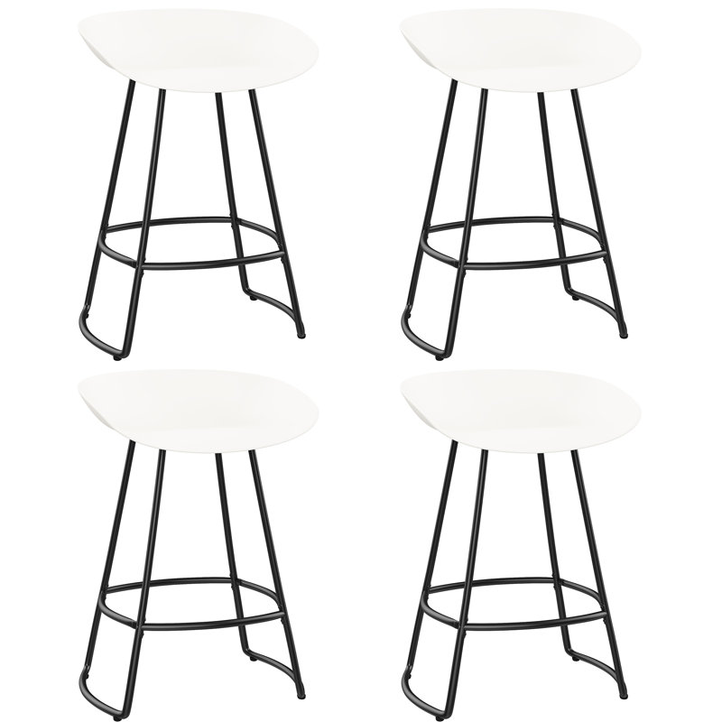 Bralen Swivel Counter Stool with Metal Frame, White, Counter Stool (26” Seat Height)