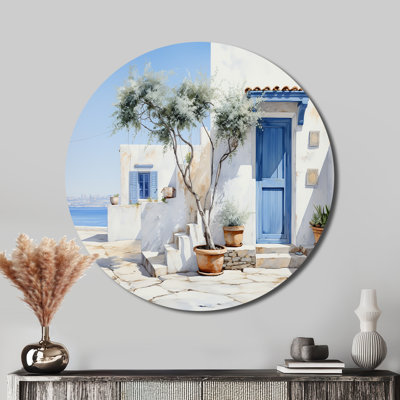 Grèce, harmonie cycladique II - paysages d'art rond en métal