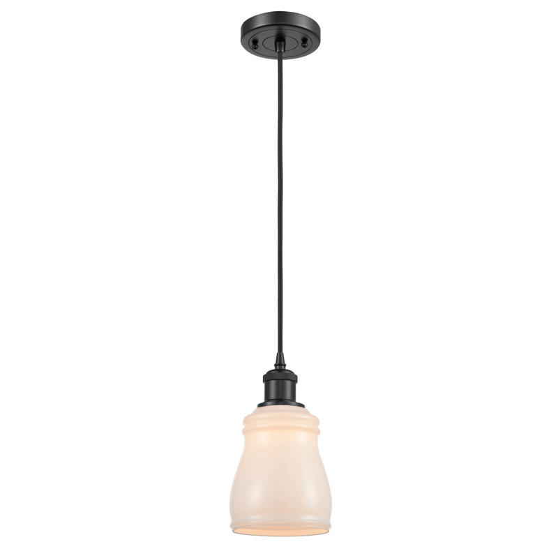 Mauk 1 - Light Single Pendant, Matte Black, White, 6 Watt Vinage LED Bulb