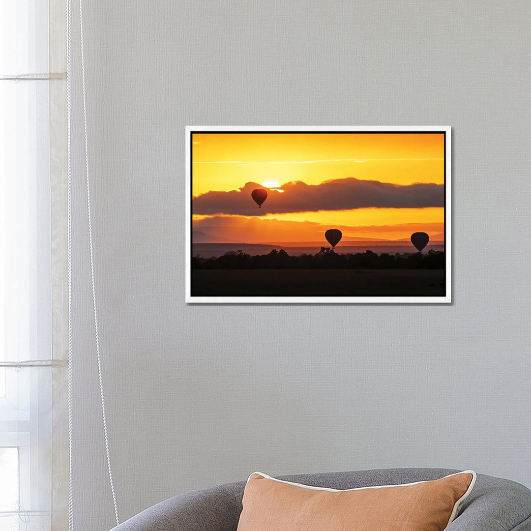 Hot Air Balloons In Surise Orange Africa Sky von Susan Richey - Gallery-Wrapped Canvas Giclée