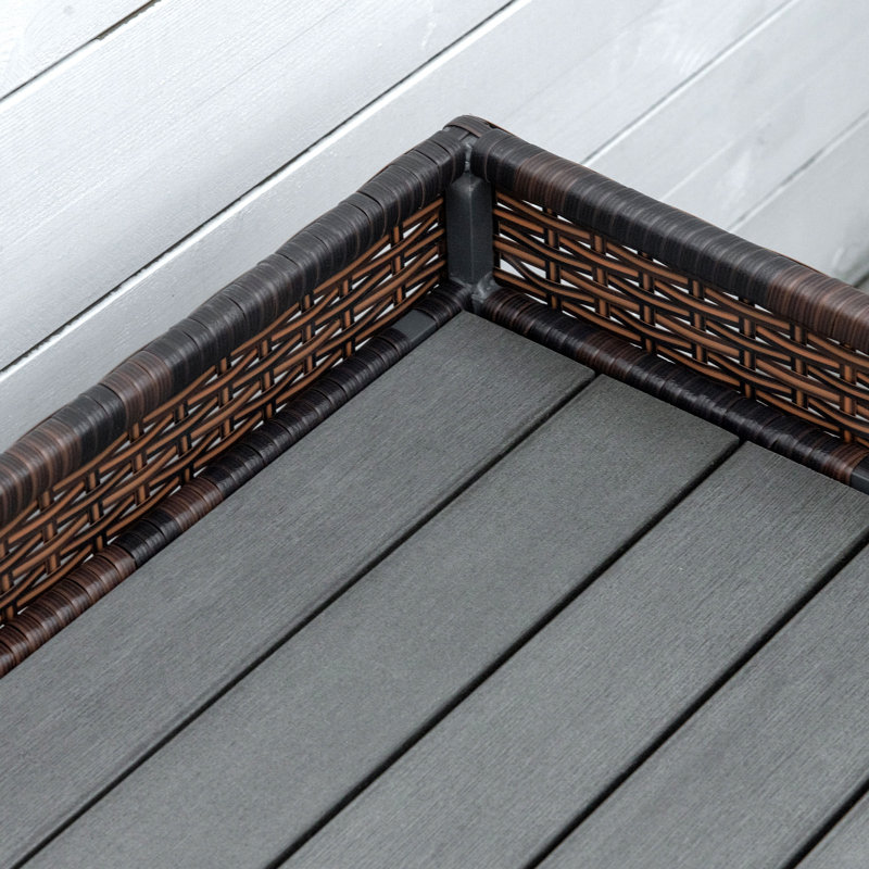 Banc de rangement imperméable en métal, Brun, Rouge