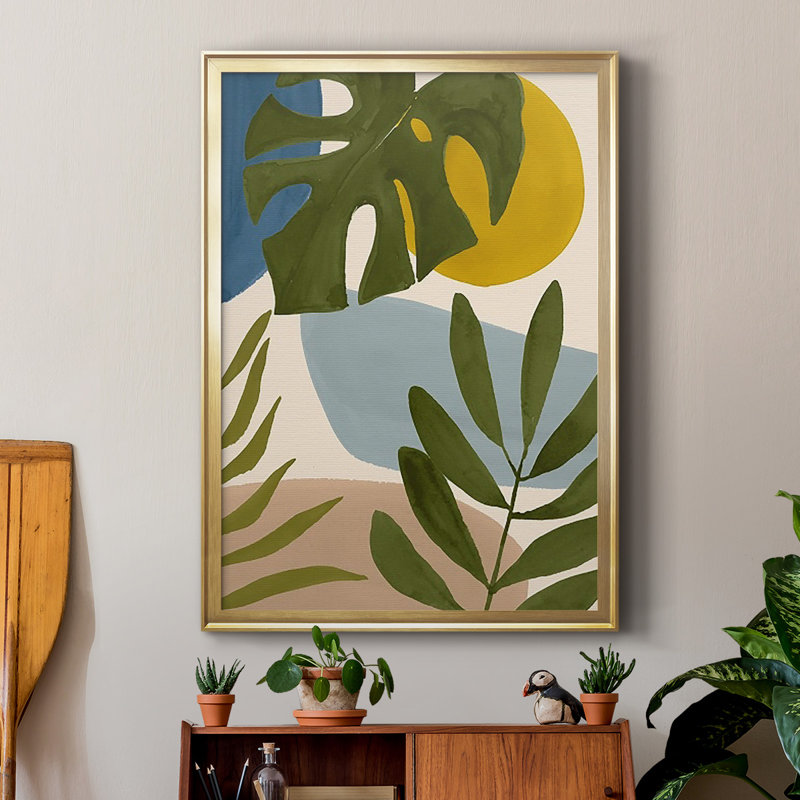 Tropica Tumble I, reproduction encadrée de qualité supérieure - prête à être accrochée, Or, H 42,5 po x l 30,5 po x P 1 po