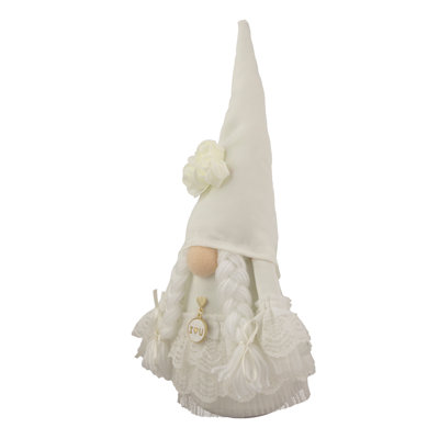 12.75" White Wedding Day Bride Gnome