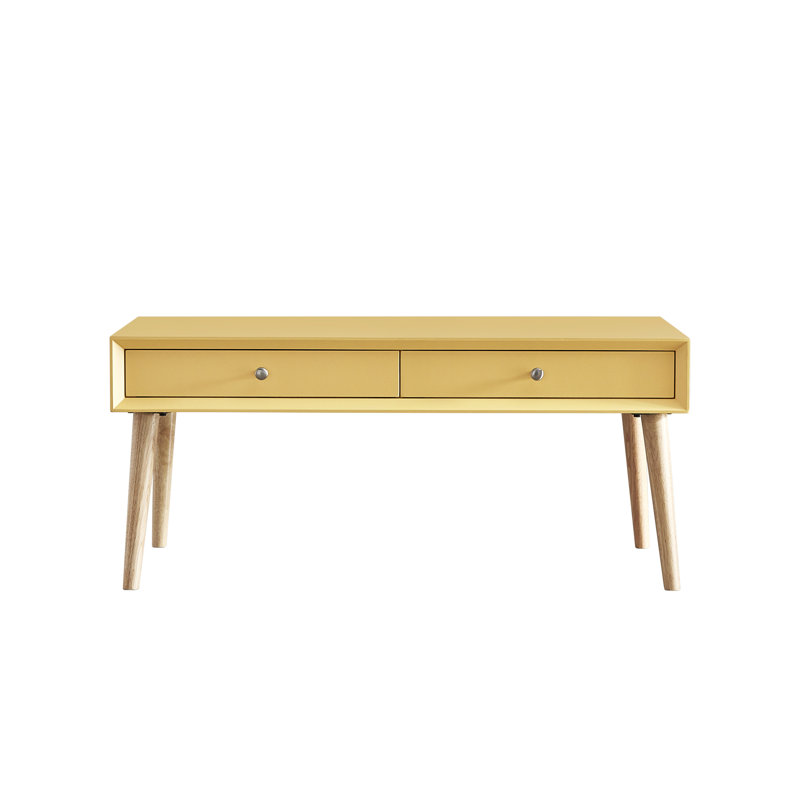 Table basse avec rangement Weare, Jaune