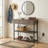 Slim Hallway Console Table With 2 Drawers And 2 Metal Mesh Storage Shelves For Entryway Living Room Foyer-1063713128